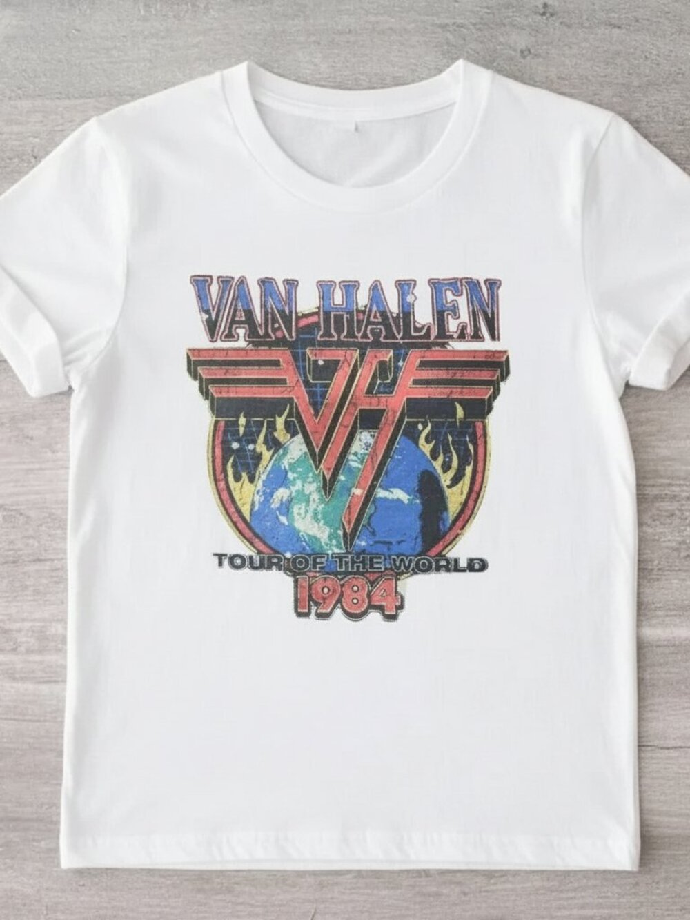 Vintage Van Halen 1984 World Tour Graphic T-Shirt – Retro Rock Band Tee